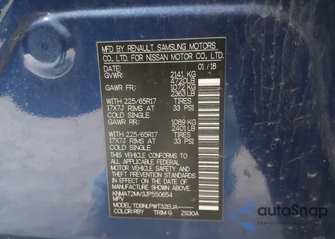 2018 Nissan Rogue S from USA, damaged, VIN KNMAT2MV3JP550654